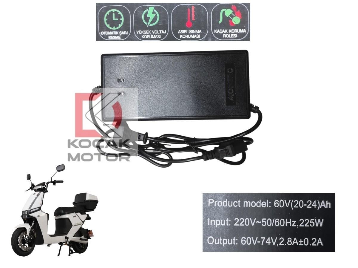 Arora ZR2 Elektrikli Motosiklet -AKalite- Akü Şarj Cihazı