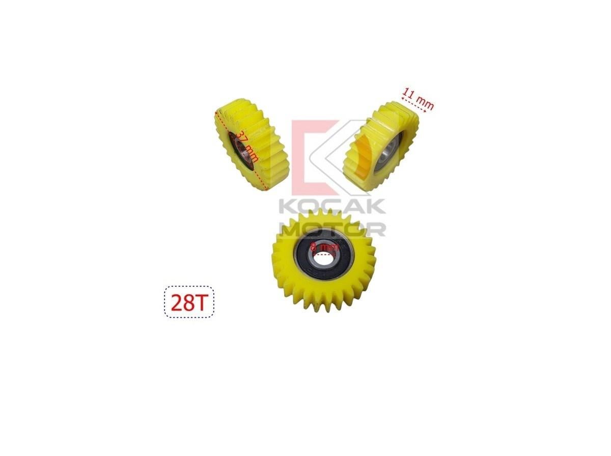 E-Bike Pedal Destekli Plastik Dişli Rulmanlı 3 Lü Set 28T