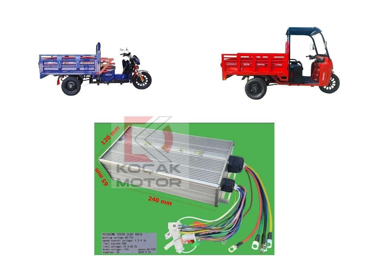Elektrikli Kasalı Akıllı Beyin 48-72V 1500W 55A