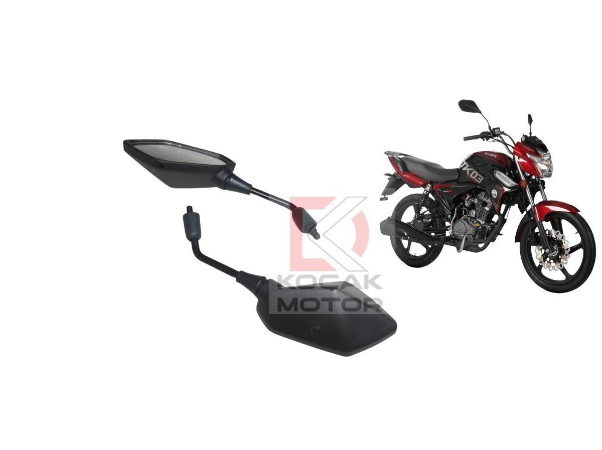 Motosiklet Ayna Takımı Uzun Kol Geniş Açı - Kuba TK03