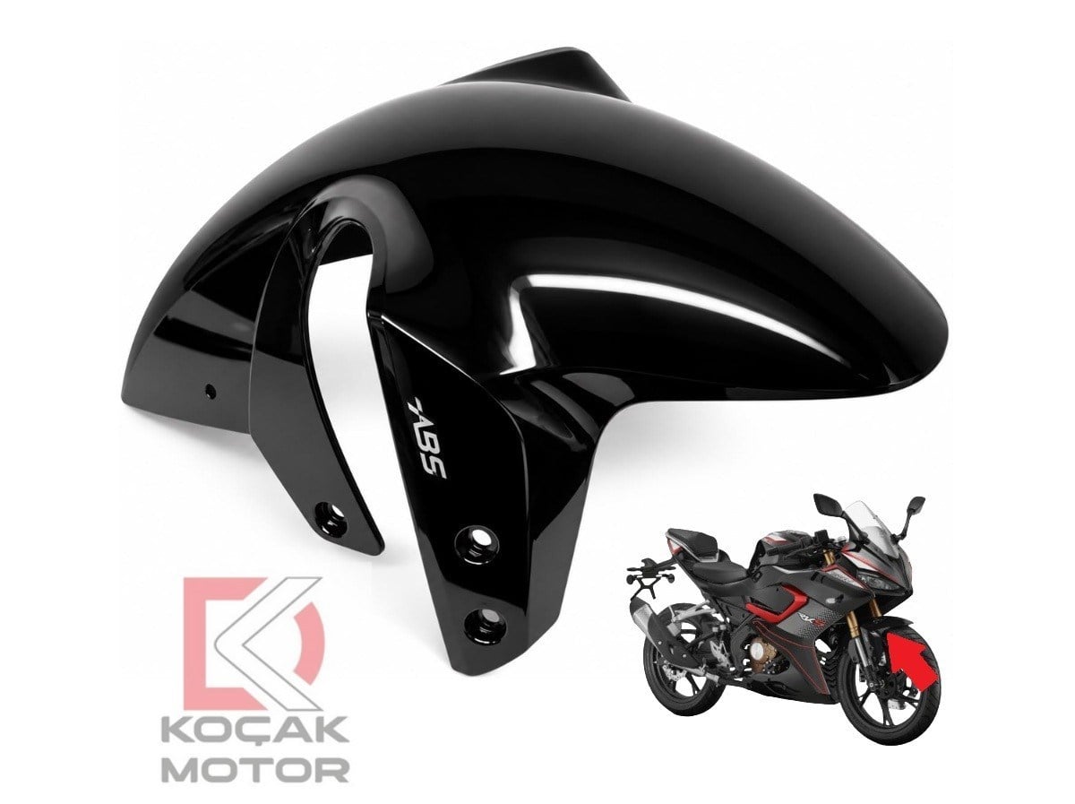 V-MAX Rks SRK 125R Ön Çamurluk Siyah ABS Yazılı