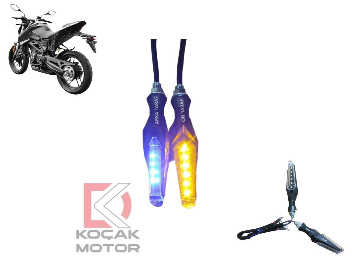 Voge R125 Arka Sinyal Takımı Sarı Led Sinyal - Mavi Park