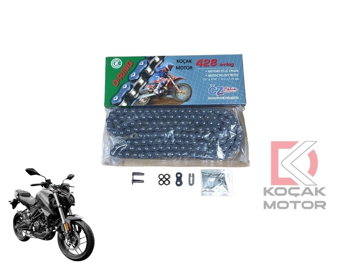 Voge R125 CZ Çekoslovak Motosiklet Zinciri O-Ringli 428-138L Siyah