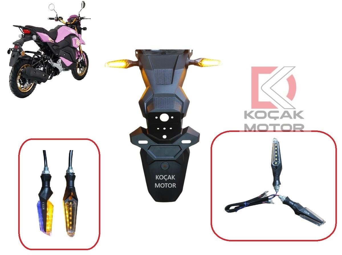 Yuki Hammer 50 Arka Sinyal Takımı Sarı Led Sinyal - Mavi Park