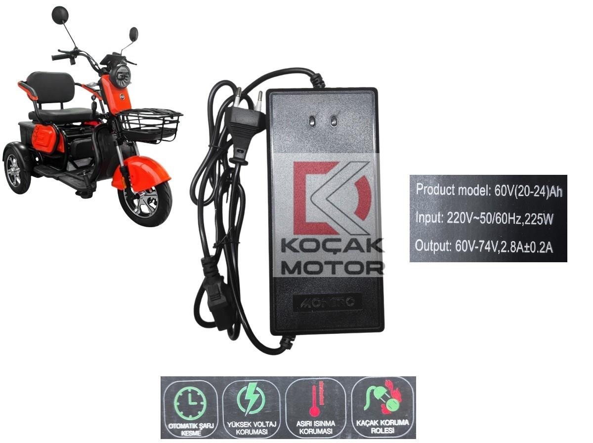 Yuki YK-56 Pony Elektrikli Motosiklet -AKalite- Akü Şarj Cihazı