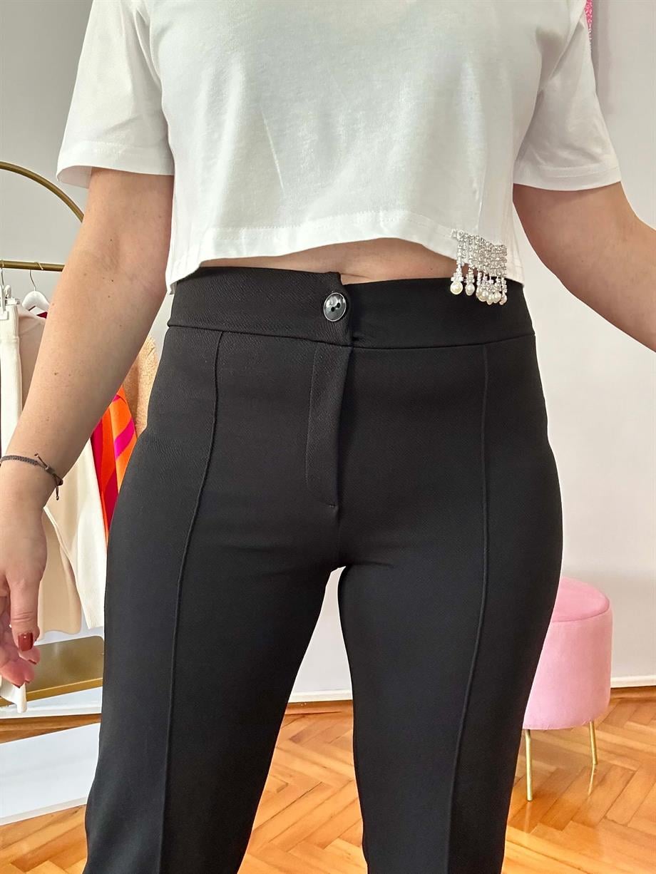SİYAH LİKRALI BOL PAÇA PANTOLON