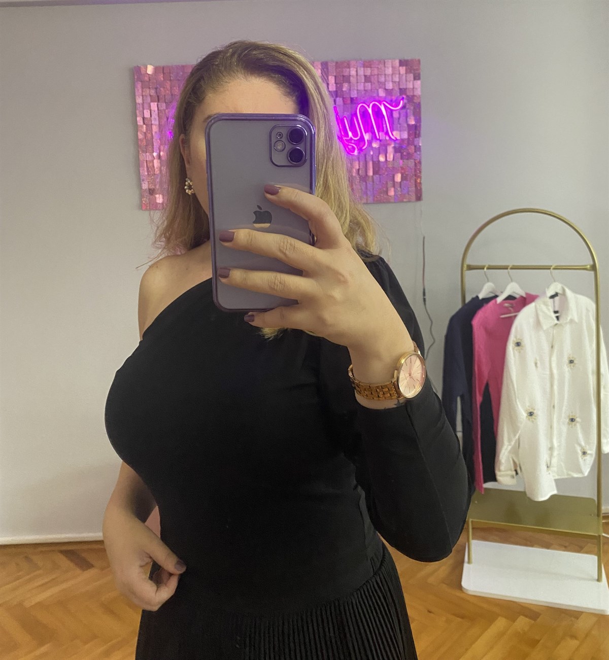 SİYAH VATKALI CROP