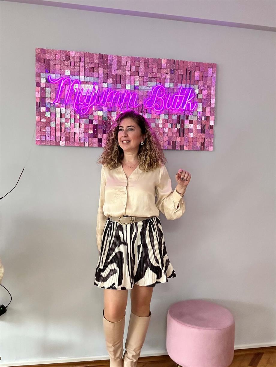 ZEBRA DESEN PİLELİ ETEK