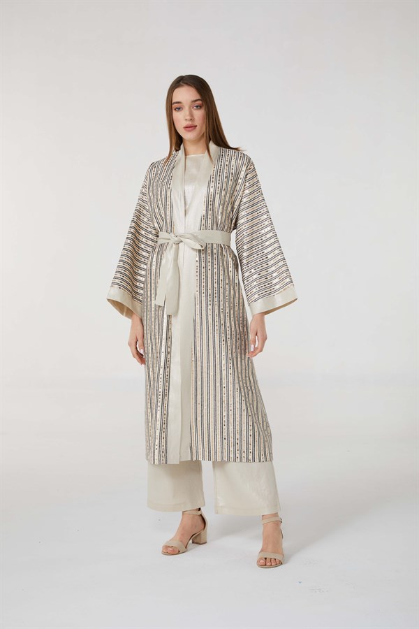 Hanım Hatun Kaftan 3’Lü Keten Takım