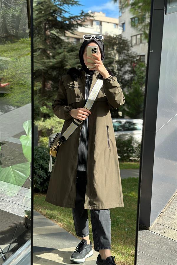Hanım Hatun Marin Trench Haki