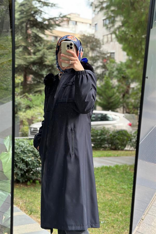 Hanım Hatun Marin Trench Lacivert