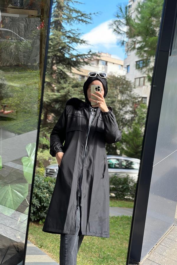 Hanım Hatun Marin Trench Siyah