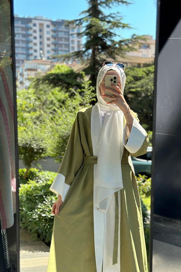 Hanım Hatun Oversize Abaya Takım Çağla