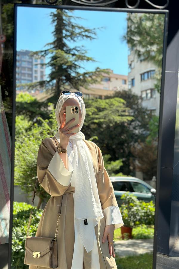Hanım Hatun Oversize Abaya Takım Camel