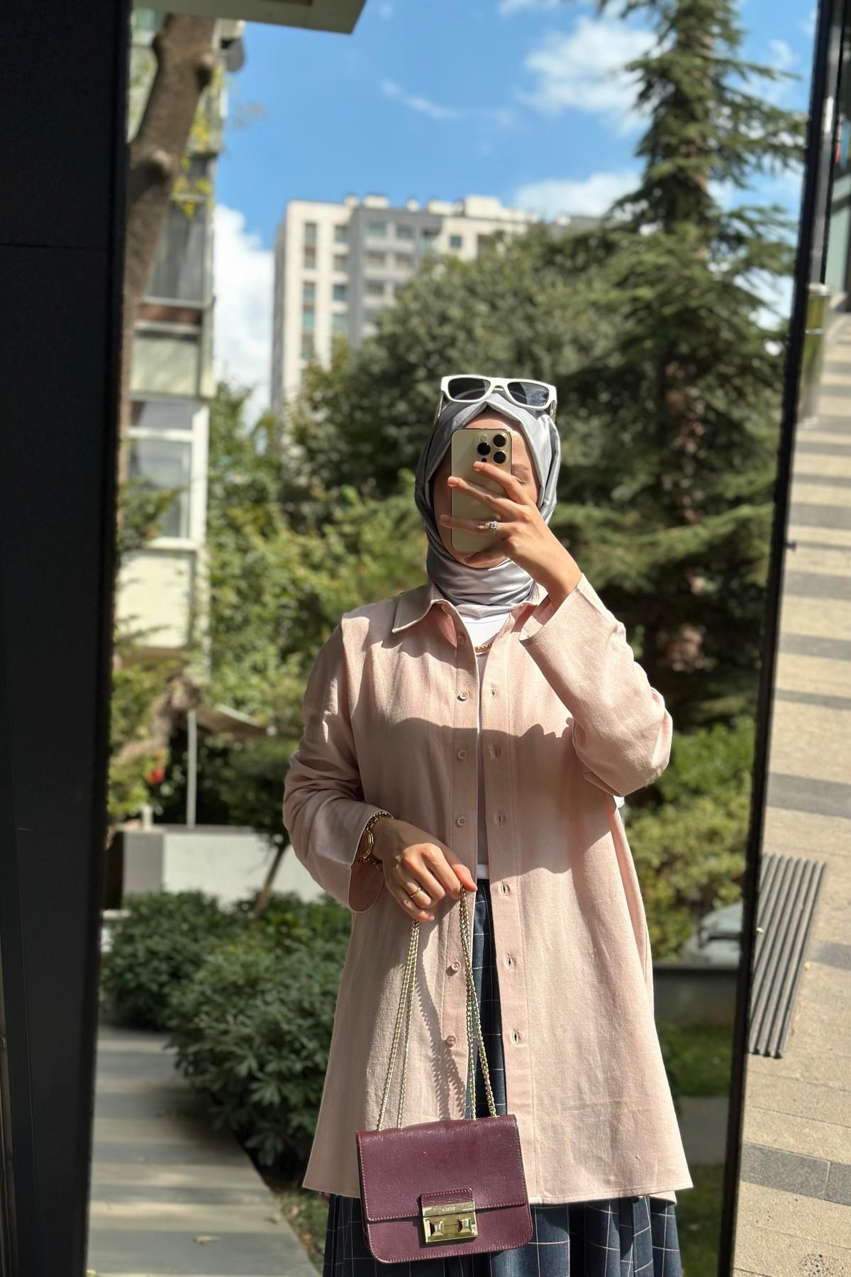 Hanım Hatun Lina Gömlek Pudra Pembe