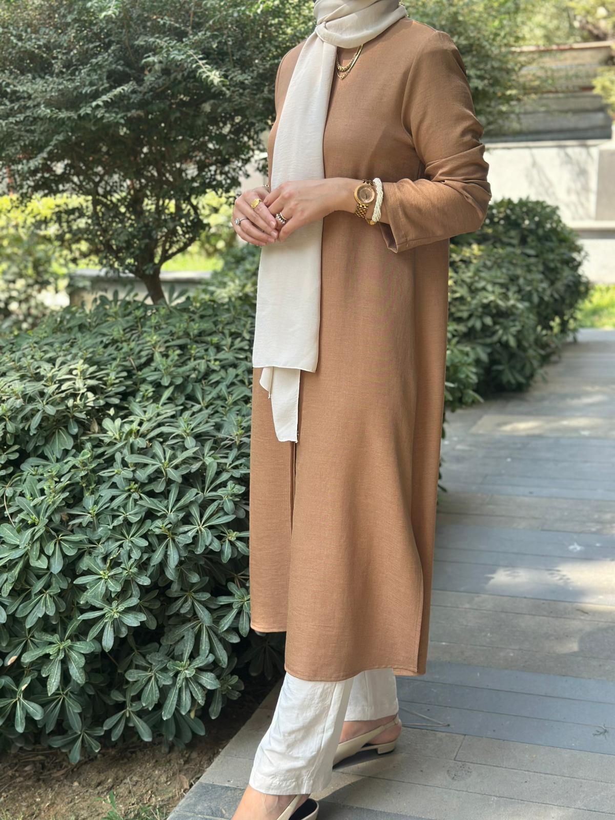 Hanım Hatun Sahara Keten Tunik Camel