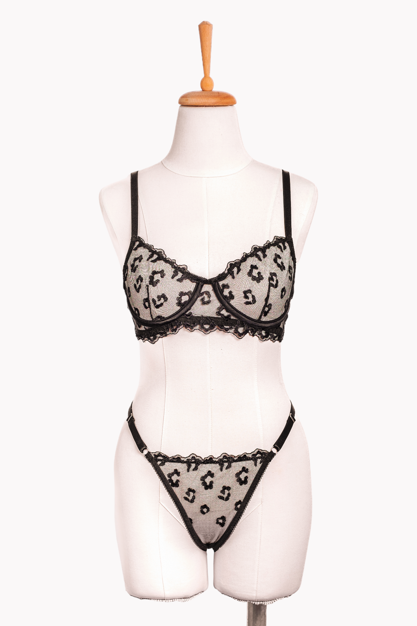 Animal Print Balenli Bra Tanga Takım