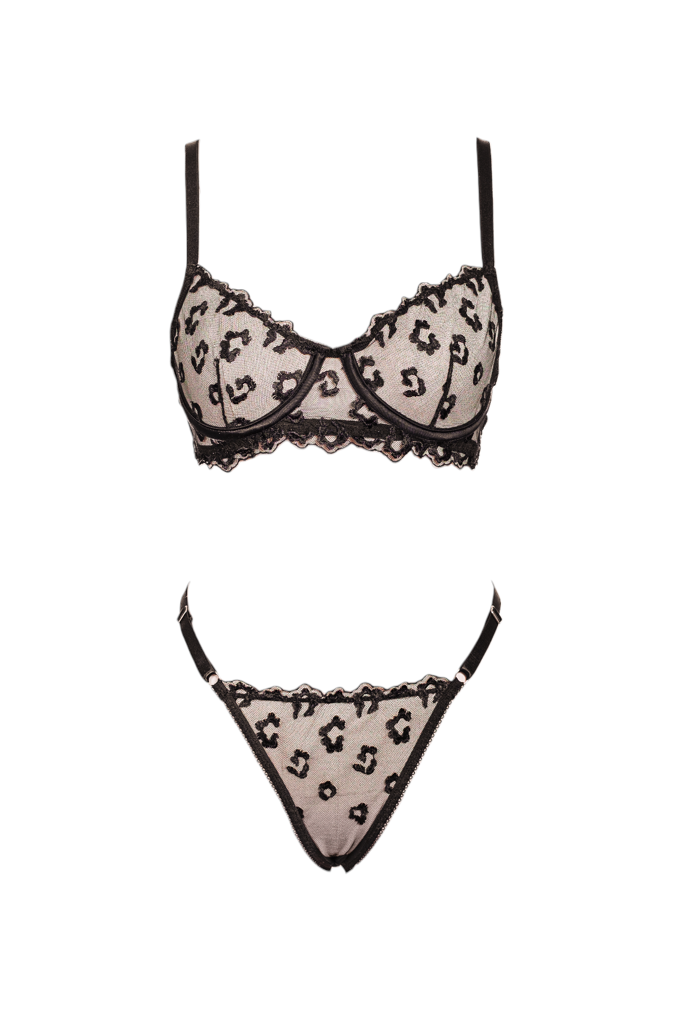 Animal Print Balenli Bra Tanga Takım