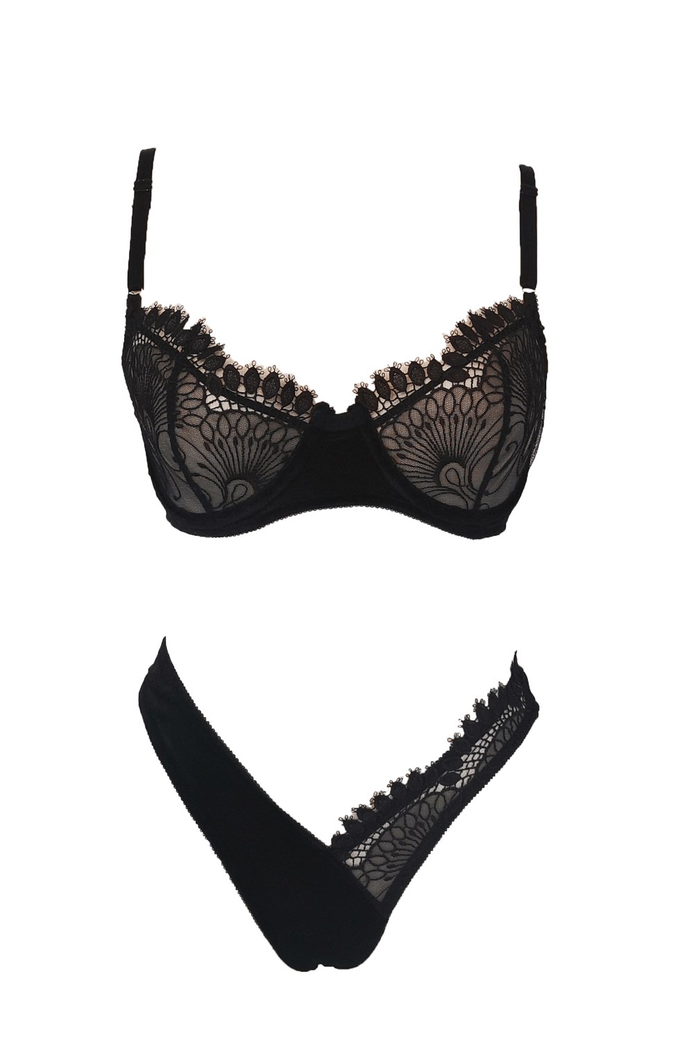 Azul Black Balenli Bra Tanga Takım