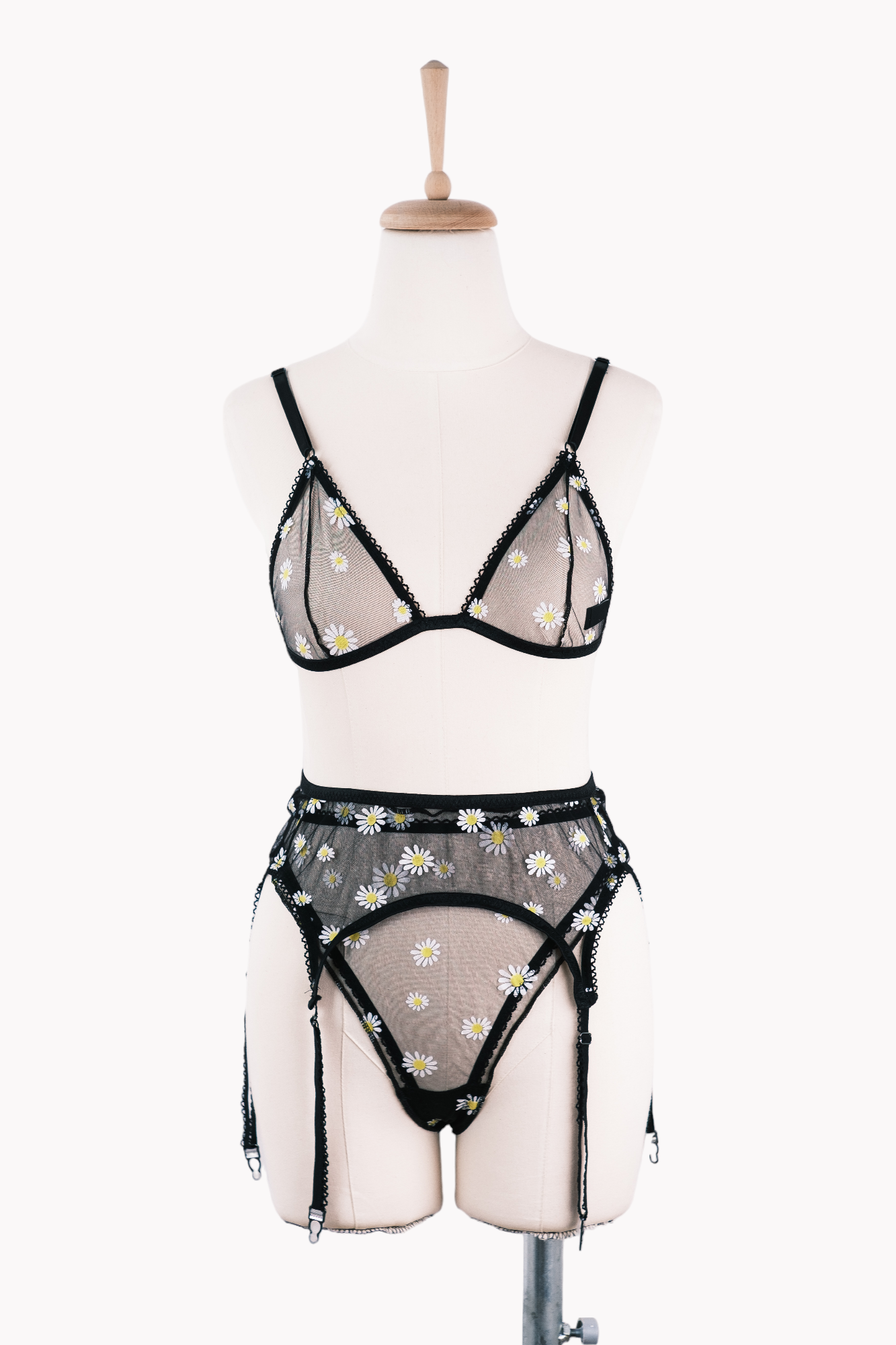 Black Daisy Bra Alt Takım