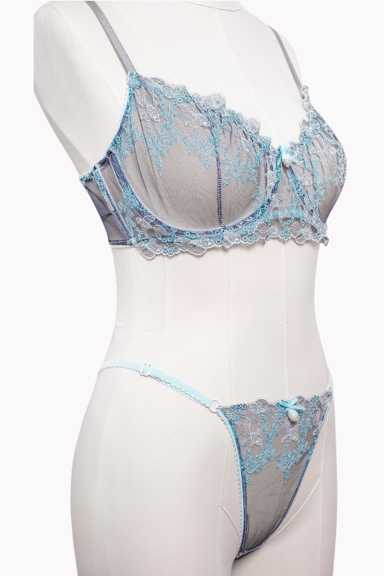 Blue Royal Bra Tanga Takım