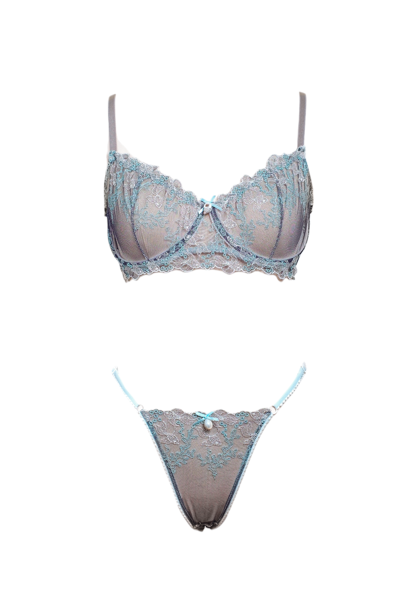 Blue Royal Bra Tanga Takım