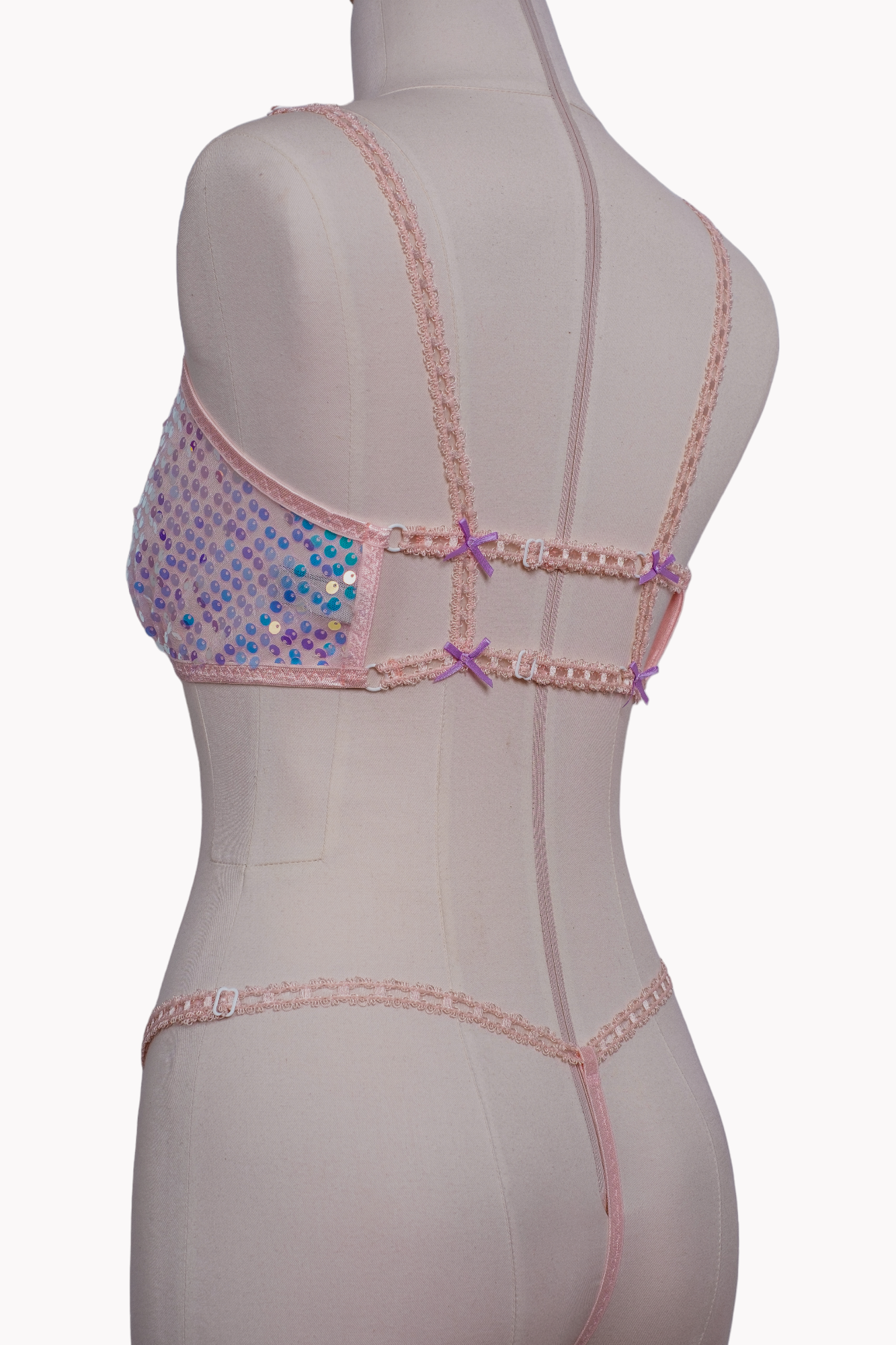 Pink Stardust Bralet Tanga Takım