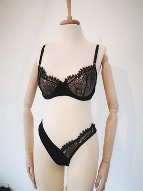 Azul Black Balenli Bra Tanga Takım