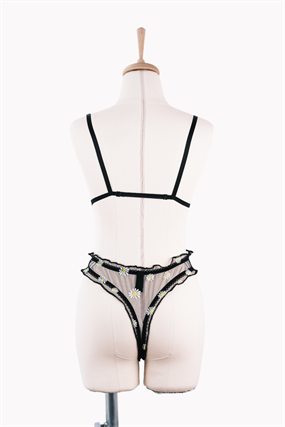 Black Daisy Bra Alt Takım