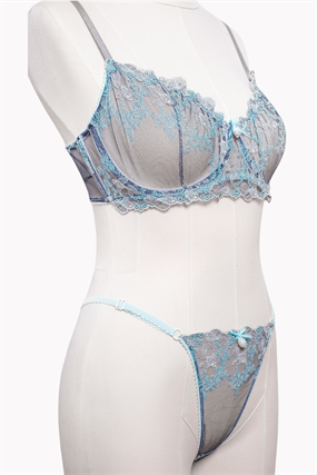 Blue Royal Bra Tanga Takım