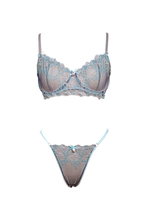 Blue Royal Bra Tanga Takım