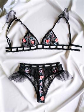 Lolita Black Bralet Tanga Takım