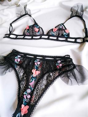 Lolita Black Bralet Tanga Takım