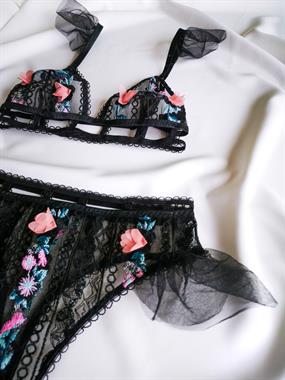 Lolita Black Bralet Tanga Takım