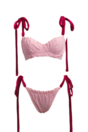 Lydia Pink Bra Tanga Takım