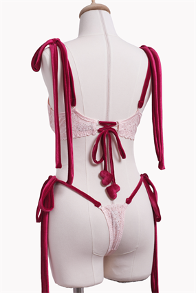 Lydia Pink Bra Tanga Takım