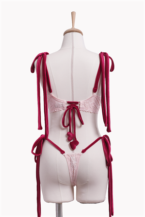 Lydia Pink Bra Tanga Takım