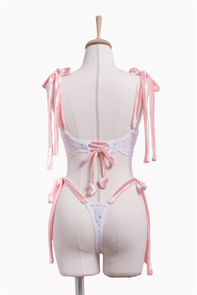 Lydia White Bra Tanga Takım
