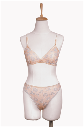 Nude Blue Bralet Tanga Takım