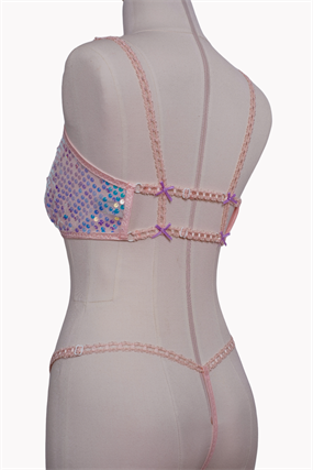 Pink Stardust Bralet Tanga Takım