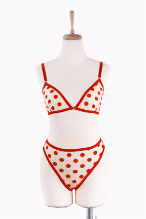 Raspberry Bralet Tanga Takım
