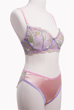 Violet Balenli Bra Külot Takım