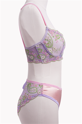 Violet Balenli Bra Külot Takım