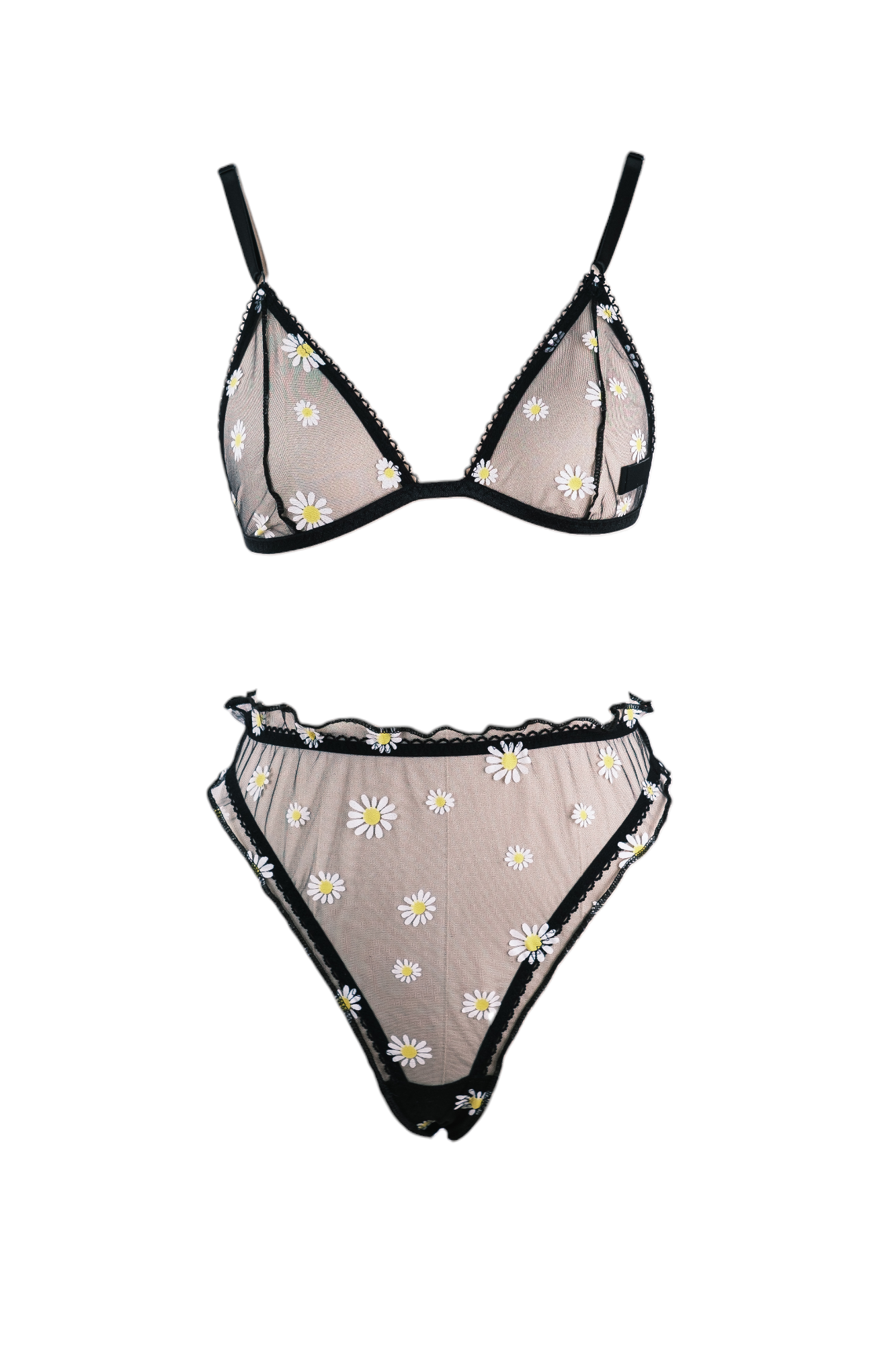 Black Daisy Bra Alt Takım