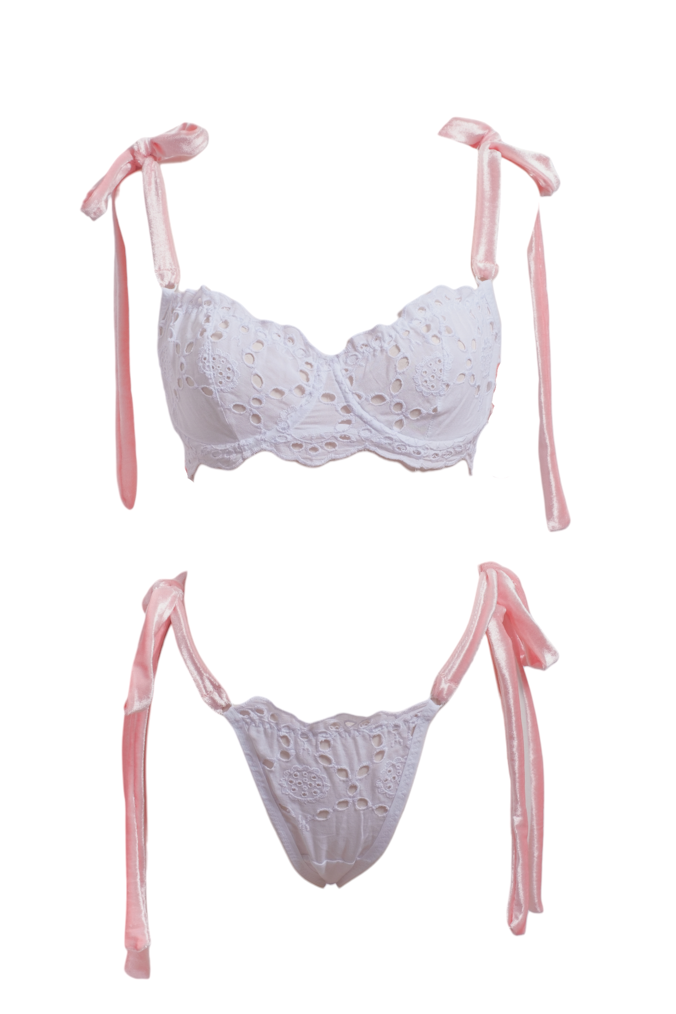 Lydia White Bra Tanga Takım