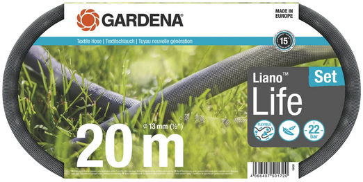 Gardena Textile Hose Liano™ Life 13 mm 1-2 inch 20 m Set 18450-20