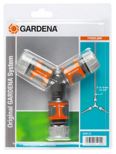 Gardena Two-way Hose Coupling Set 13mm 1-2 inch and 15 mm 5-8 inch 18287-20