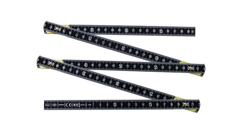 Jouanel MA1N Folding Rule Inscribed Aluminium 1 m- Black Finish