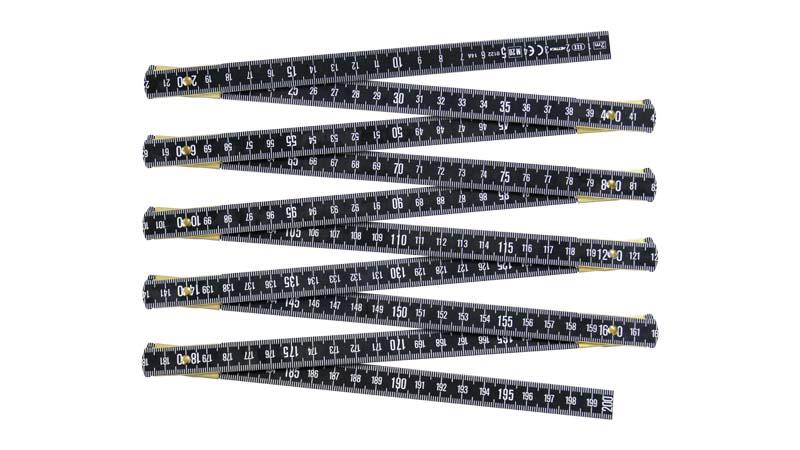 Jouanel MA2N Folding Rule Inscribed Aluminium 2 m- Black Finish