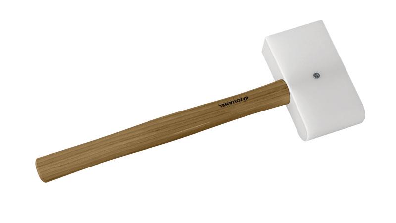 Jouanel MAC35R PVC Soft Hammer - Round And Rectangular Nozzle - 145x75x35mm - Wooden Handle